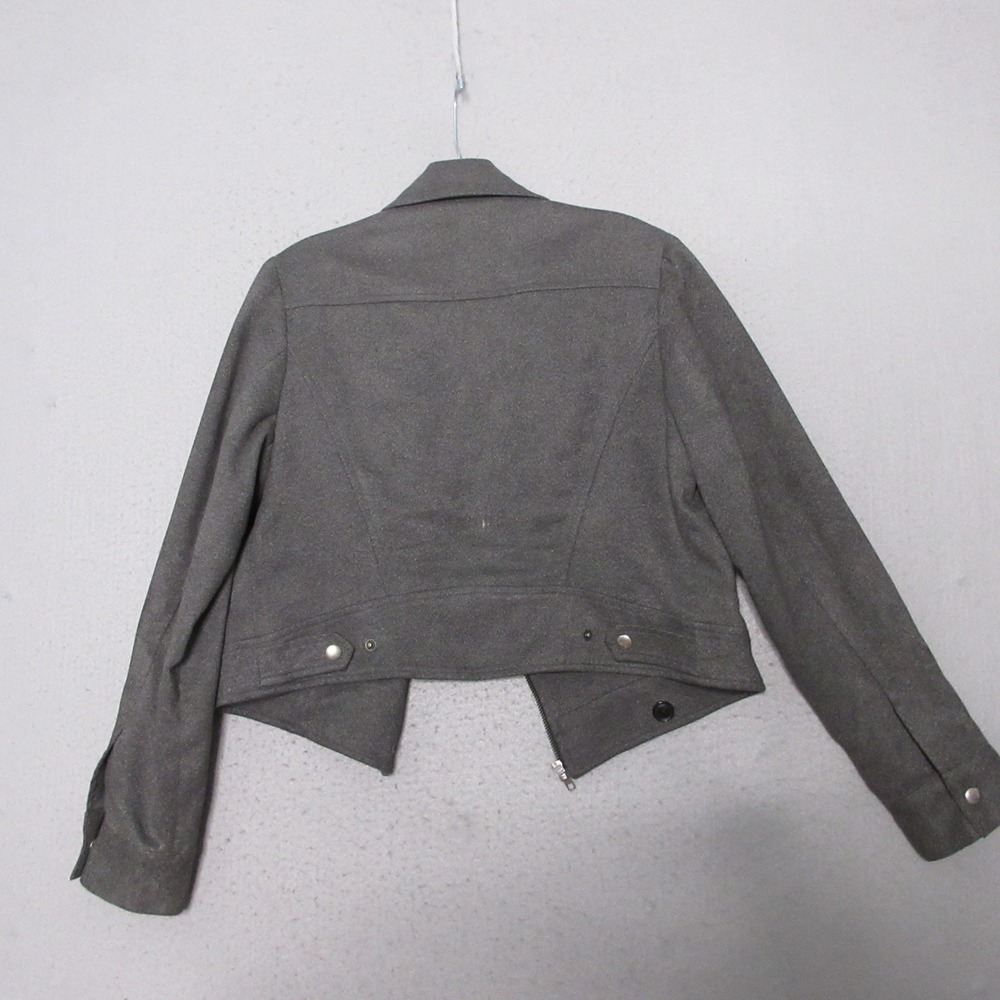 Opening Ceremony Jacket Women Gray‎ Moto Biker Plaid Lining Cropped Indie USA - Picture 2 of 11
